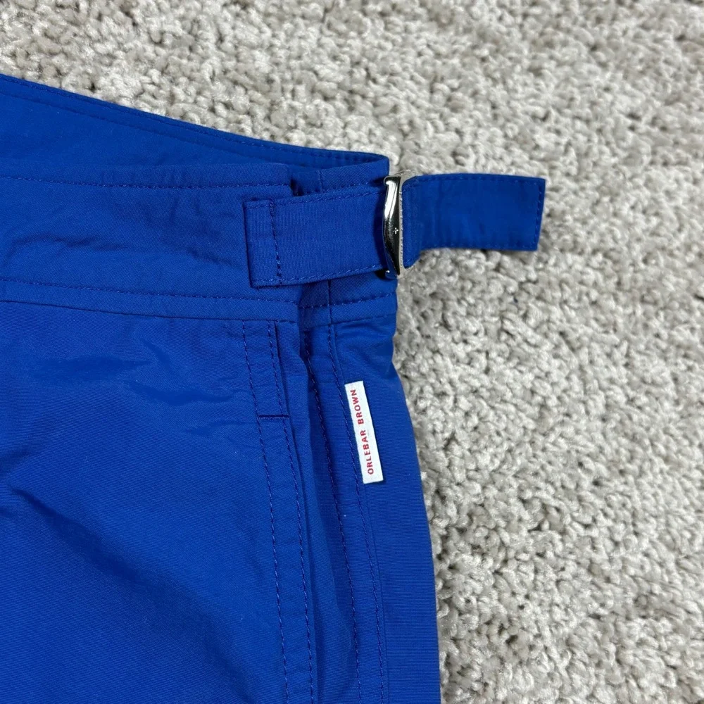 Orlebar Brown Bulldog Swim Shorts Mens 32 Royal Blue OB Classic Side Adjusters